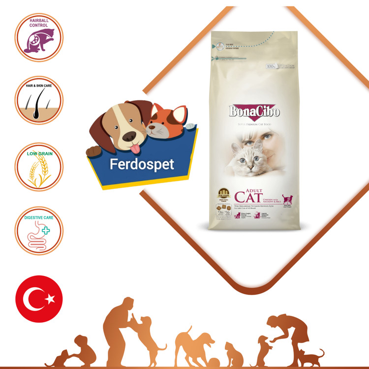 غذای خشک بوناسیبو گربه بالغ با طعم مرغ 5 کیلوگرم