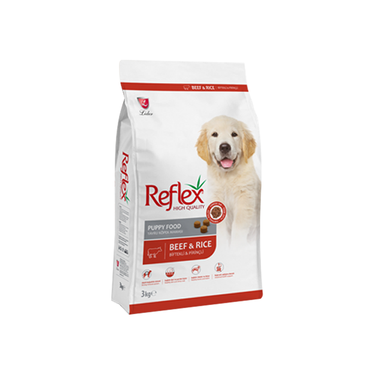 غذای خشک توله سگ رفلکس طعم گوشت گاو