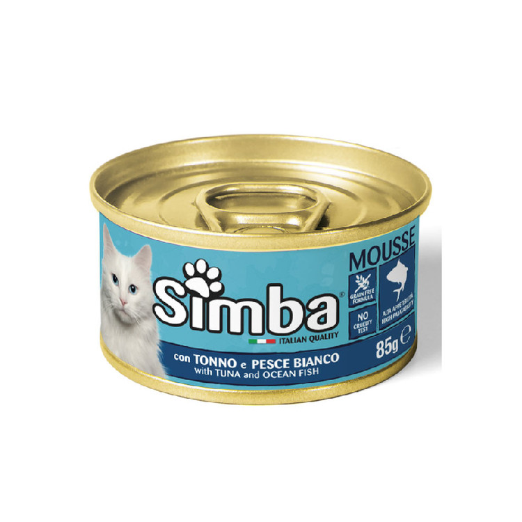 کنسرو غذای گربه مونژ مدل سیمبا طعم ماهی تن و اقیانوسی Monge simba Can Cat Tuna Ocean Fish وزن 85 گرم